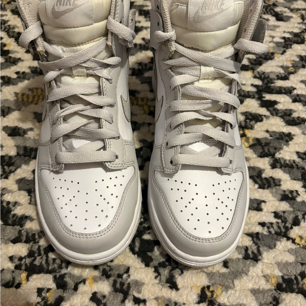 Nike High-Top Sneakers in White and Gray